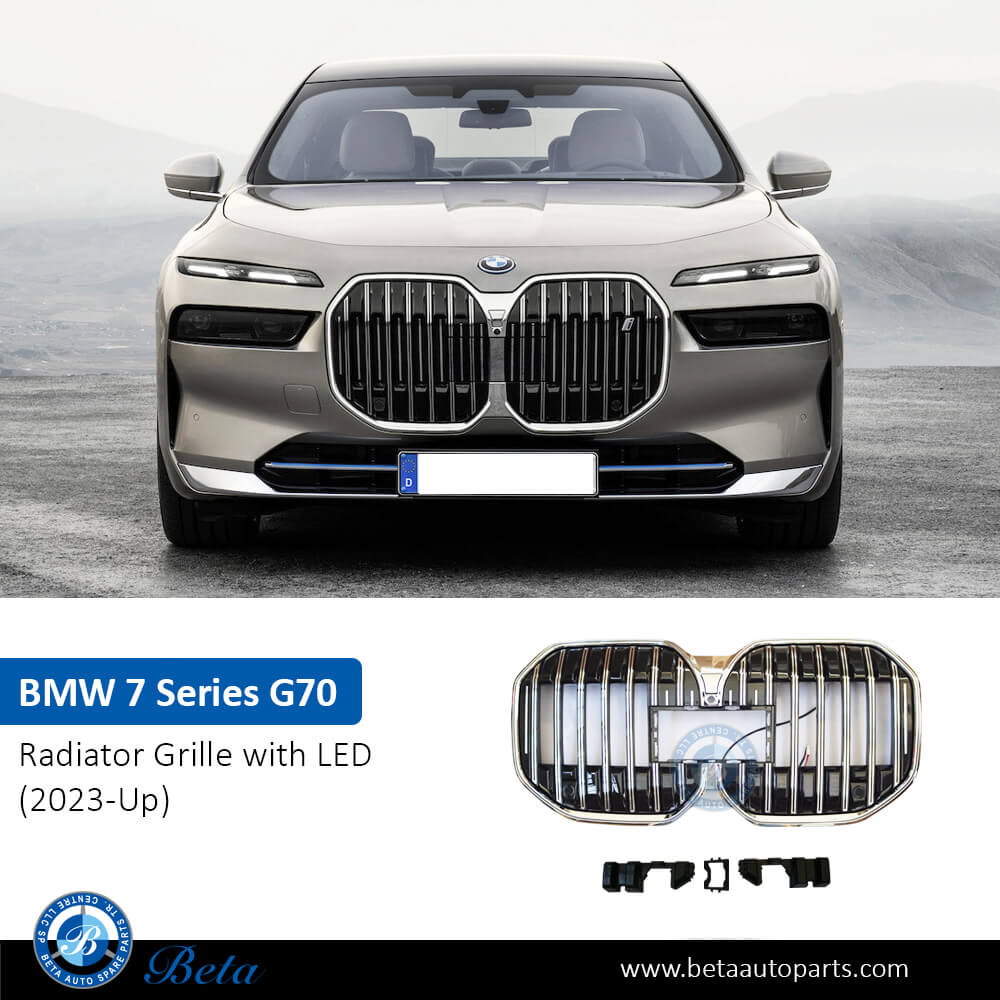 Radiator Grille with LED Chrome for BMW 7 Series 2023-Up models, Part Number 51135A013E0 Radiator Grille with LED Chrome for BMW 7 Series 2023-Up models, Part Number 51135A013E0